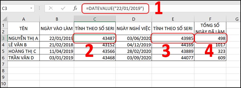 Hàm DATEVALUE